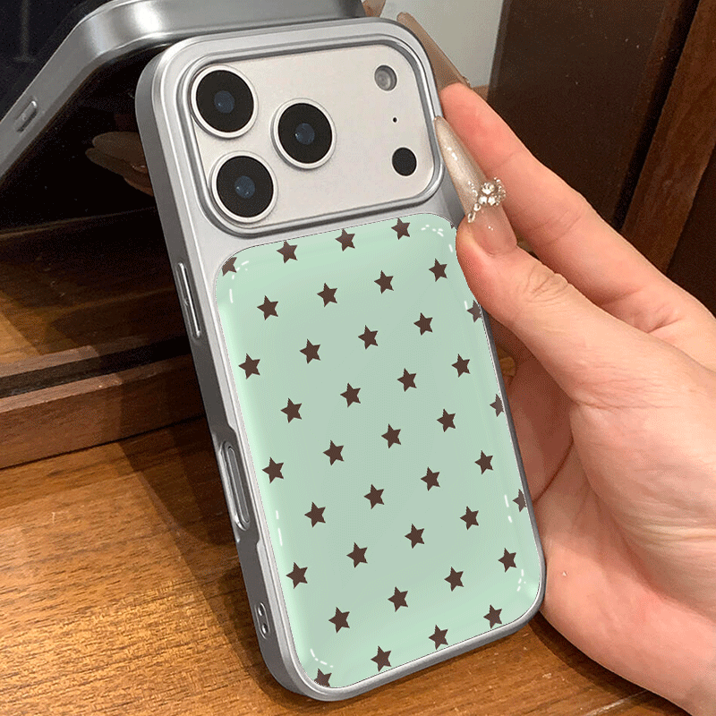 Mint brown star pattern phone  - Computer Case ulasan dan harga